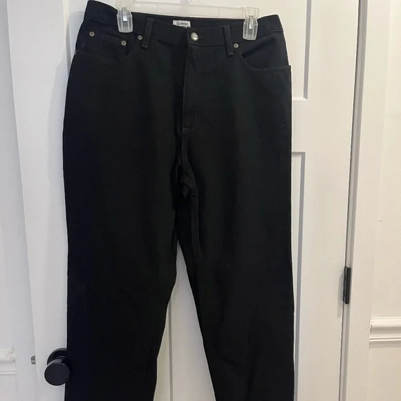 LL Bean Jeans Women 14 Reg Original Relaxed Fit Black 100% Cotton Vintage NWOT - Picture 1 of 12
